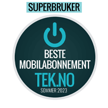 <p><strong>Tek.no</strong> kåret “Beste mobilabonnement sommer 2023”. Dette er deres nyeste test. <a href="/mobilabonnement/fri-data/"><strong>Chili Fri Data</strong></a> ble igjen kåret til vinner i kategorien “Superbruker”. Fri Data har vunnet hver superbruker-kåring siden 26.mai 2018.</p>
<p><a href="https://www.tek.no/test/i/4oGeoa/beste-mobilabonnement-sommer-2023">Testen finner du her</a></p>
