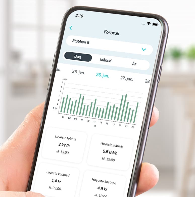 <h3>Kraftriket-appen<br />
Gjør strøm enklere</h3>
<p>&nbsp;</p>
<p>Med Kraftriket- appen får du full oversikt over strømforbruket ditt, strømprisene, fakturaer og det meste som har med ditt kundeforhold å gjøre. Med Kraftriket -appen får du FULL KONTROLL og du kan ved enkle grep redusere dine strømkostnader.</p>
