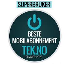 Stempel for Beste mobilabonnement - Kåring fra Tek.no